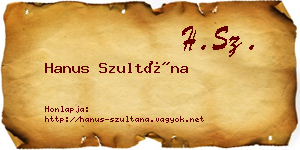 Hanus Szultána névjegykártya